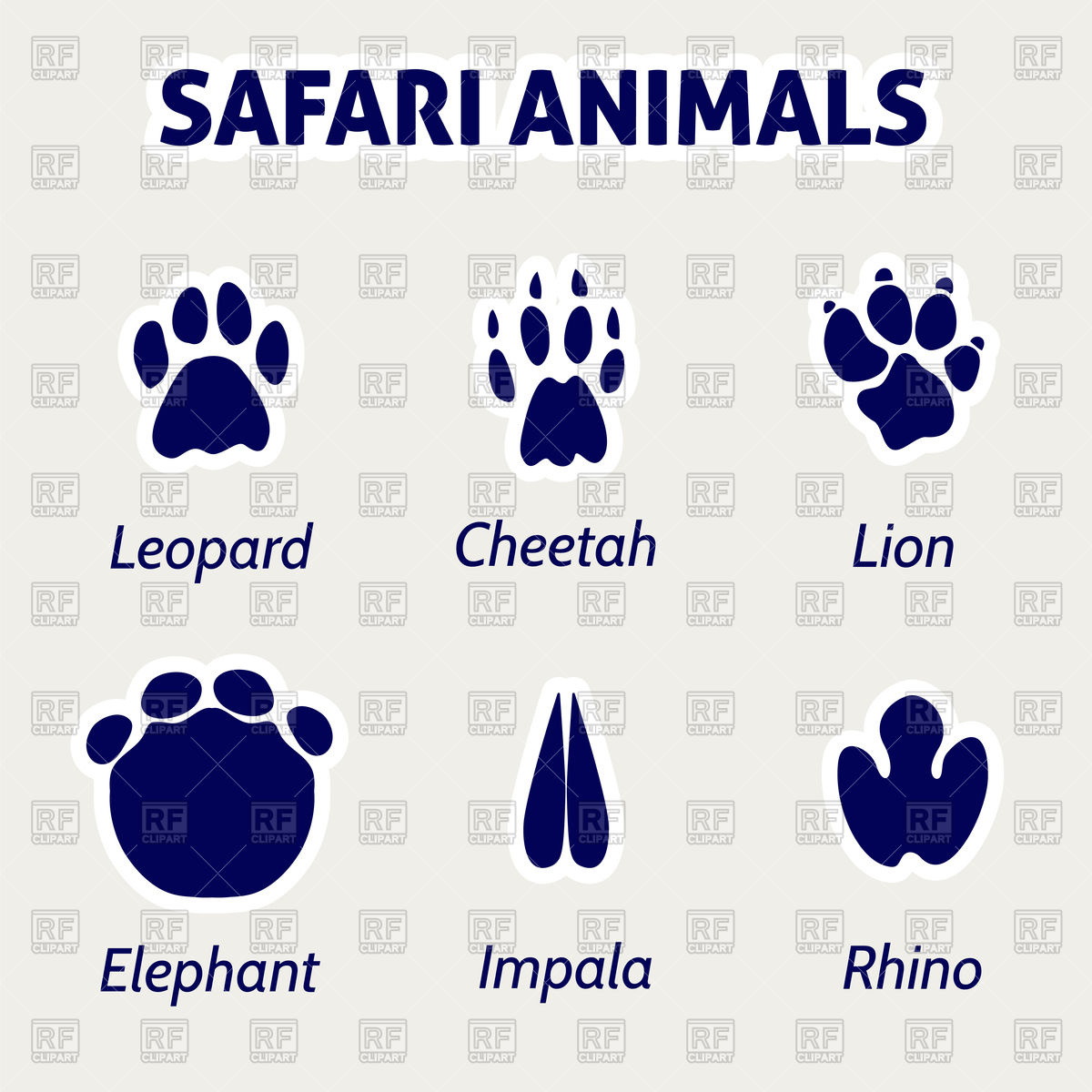 1200x1200 Safari Animals Footprint Vector Image Of Plants And Animals