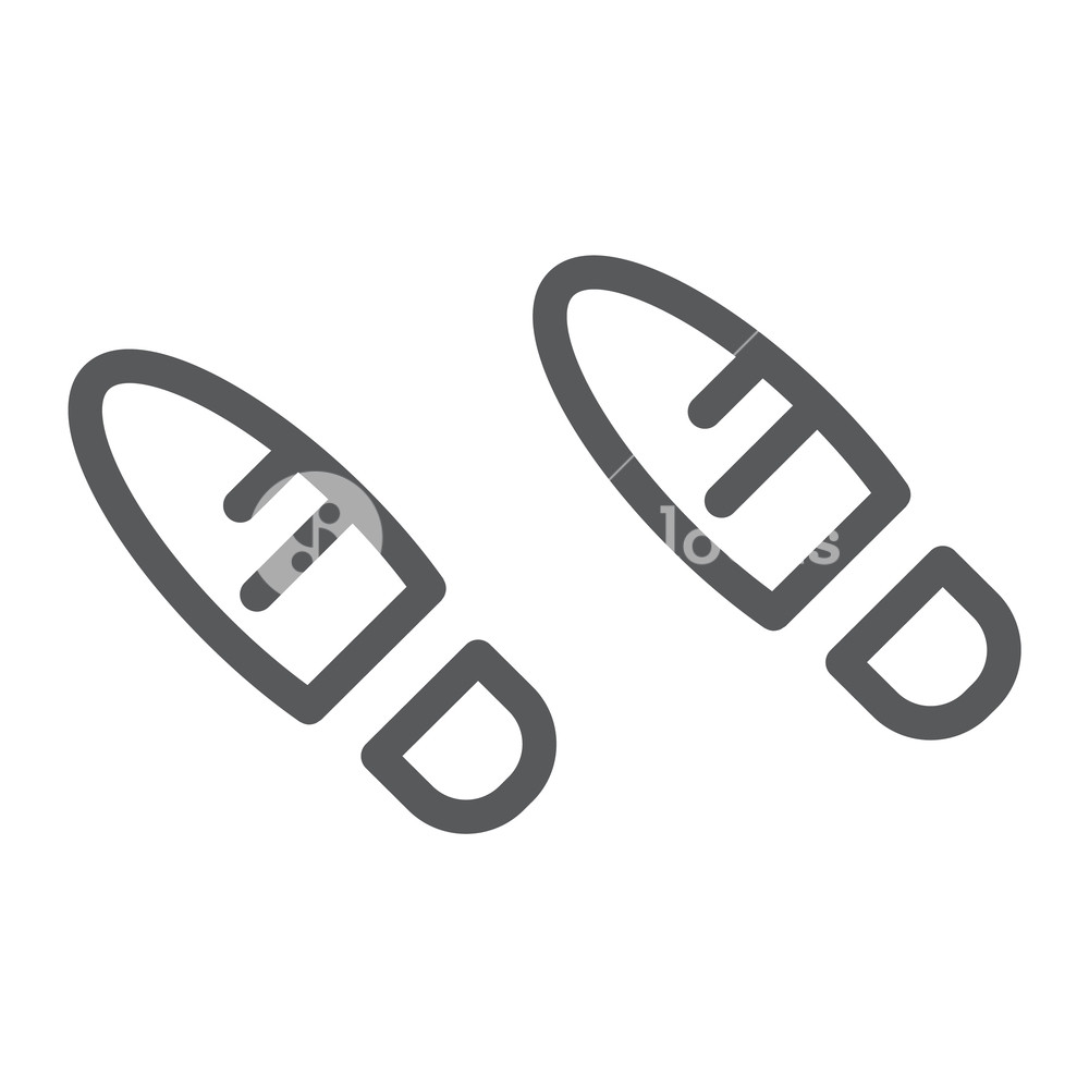 1000x1000 Footsteps Line Icon, Shoe And Imprint, Footprint Sign, Vector