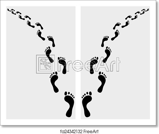 560x470 Free Art Print Of Human Footst Trail Of Human Bare Footsteps