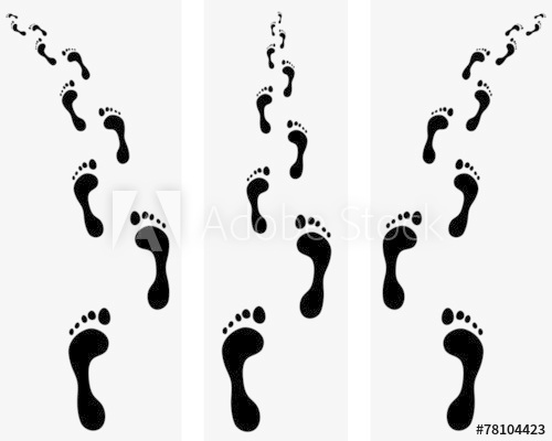 500x400 Trail Of Human Bare Footst Vector Illustration