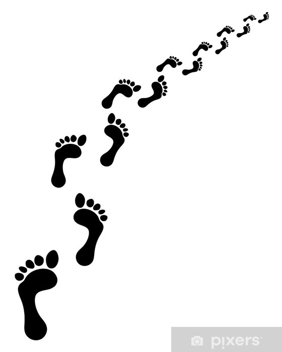560x700 Trail Of Human Bare Footst Vector Illustration Wall Mural