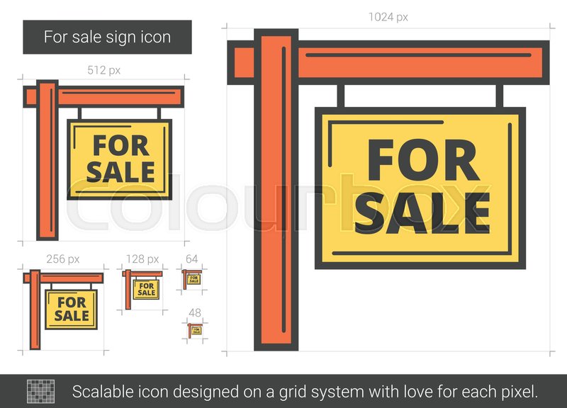 For Sale Sign Vector Line Icon Stock Vector Colourbox 800x576 For Sale Sign Vector Line Icon Stock Vector Colourbox