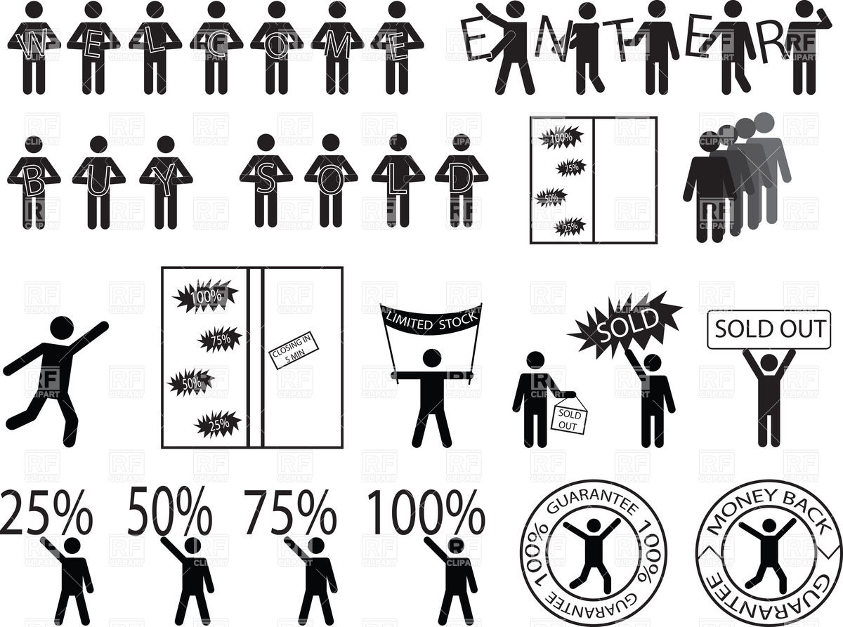 People With Sale Signs Vector Image Of People 1200x893 People With Sale Signs Vector Image Of People