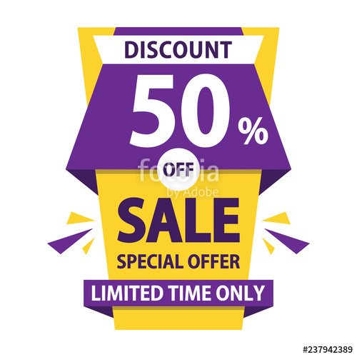 500x500 Sale Vector Banner Design Discount Off Special Offer Origami