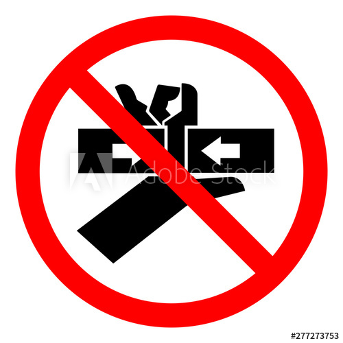 500x500 Injury Hazard Hand Crush Force From Two Sides Symbol Sign, Vector