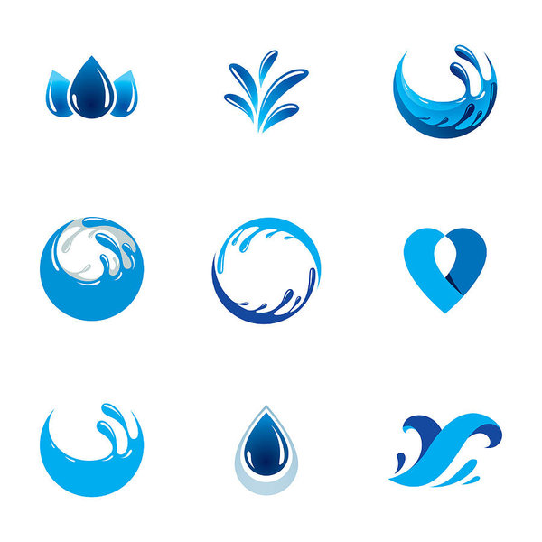 600x600 Sea Wave Splash Vector Symbol Pure Water As The Driving Force