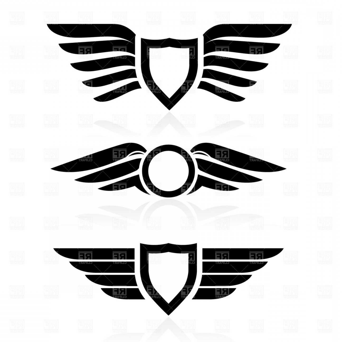 1440x1440 Shield With Wings Symbol Vector Clipart Savoyuptown