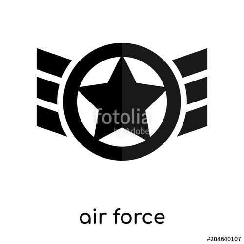 500x500 Air Force Symbol Old Isolated On White Background Black Vector