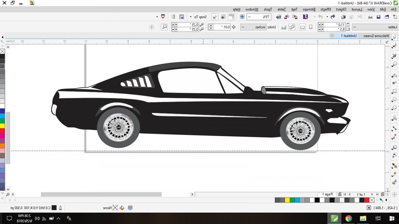 1638x920 Design Ford Mustang Vector Using Coral Draw X Handandbeak