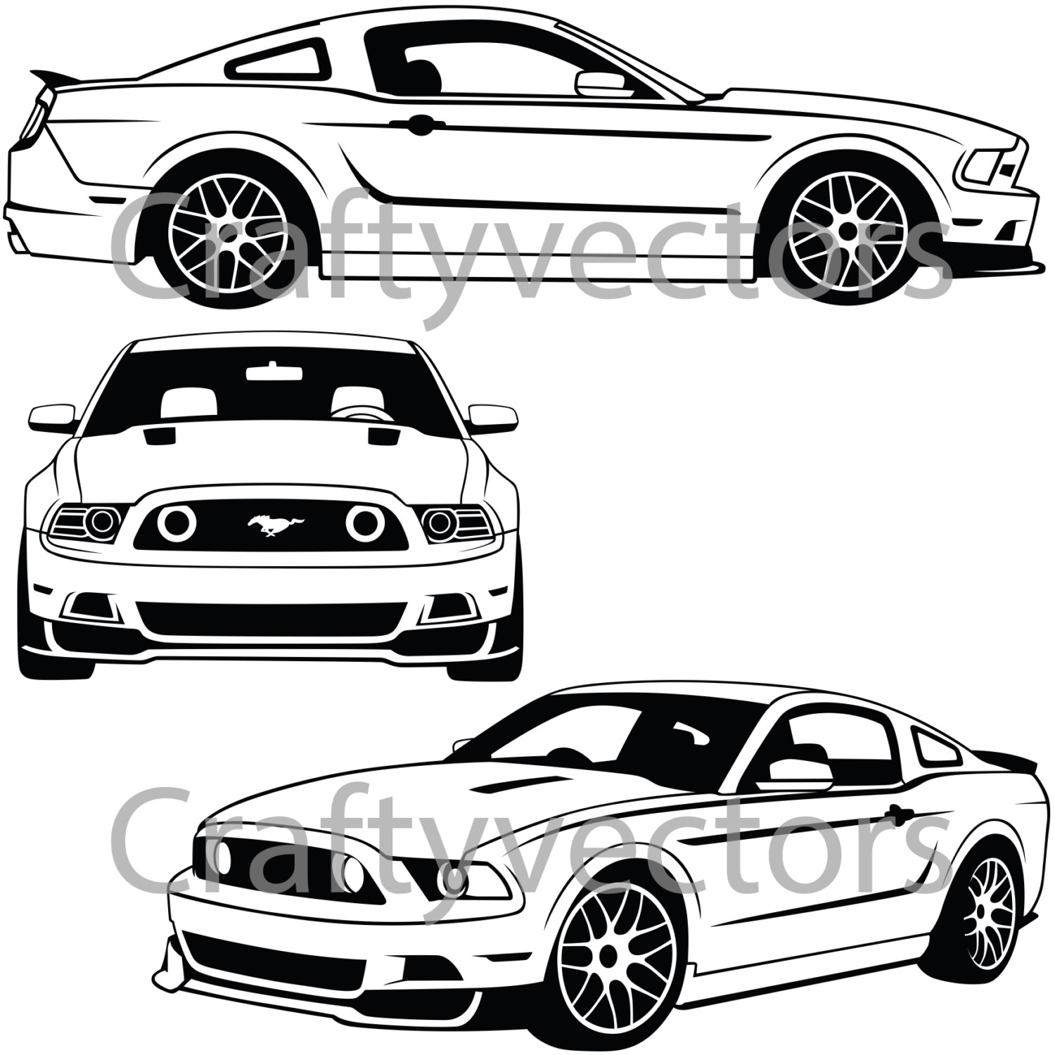 1500x1500 Ford Mustang Vector Etsy