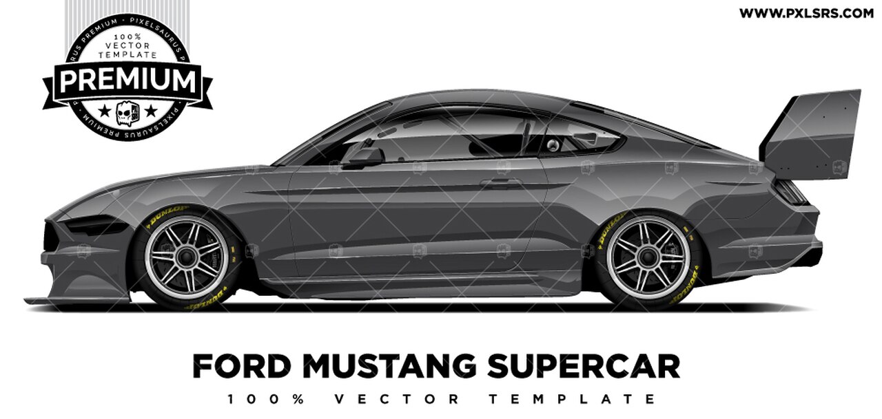1280x609 Ford Mustang Australian Supercars 'premium' Vector Template