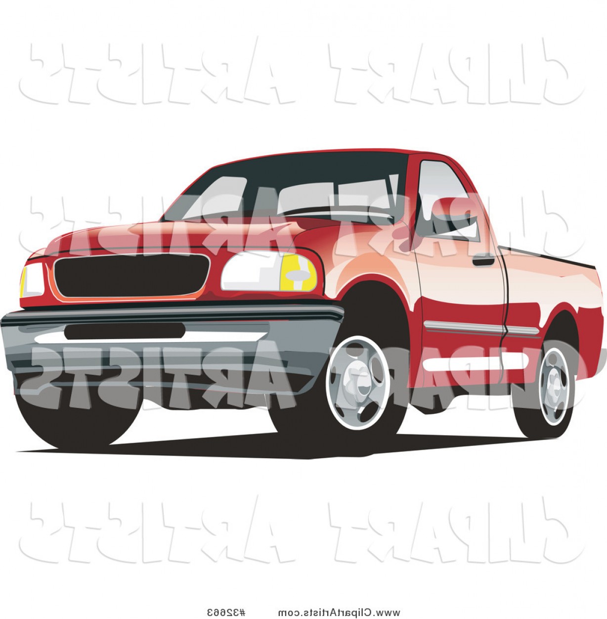 Vector Clipart Red Ford F Pickup Truck 1228x1252 Vector Clipart Red Ford F Pickup Truck