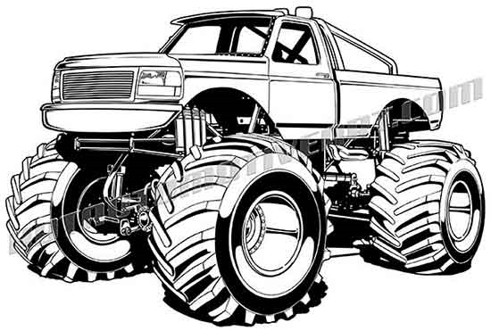Ford F Monster Truck Vector Clip Art 550x371 Ford F Monster Truck Vector Clip Art