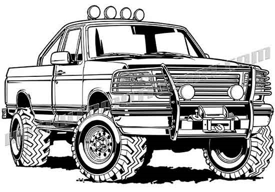 Ford F Off Road Pickup Truck Vector Clip Art 550x385 Ford F Off Road Pickup Truck Vector Clip Art