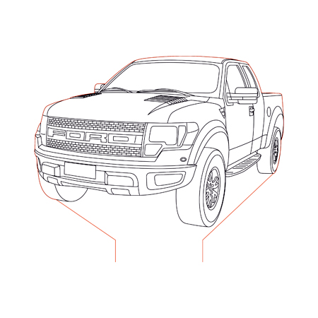 450x450 Ford Raptor Illusion Lamp Plan Vector For Cnc