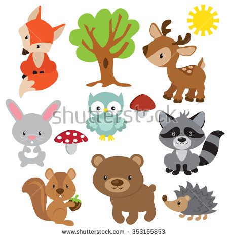 450x470 Forest Animal Vector Illustration