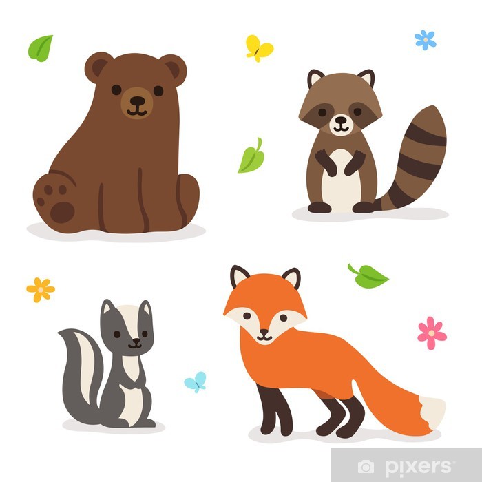 700x700 Forest Animals Vector Illustration Poster