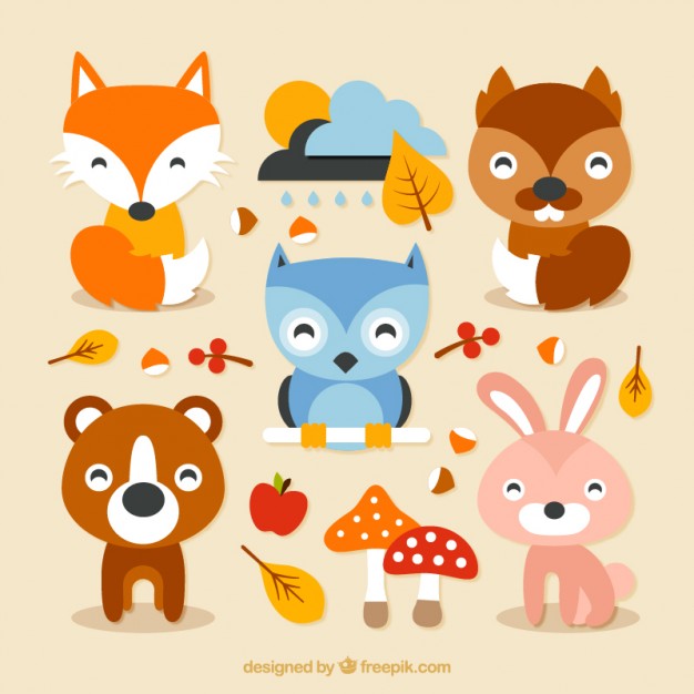 626x626 Lovely Forest Animals Vector Free Download