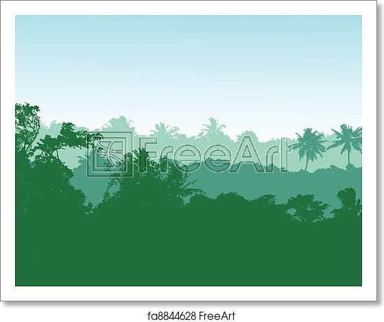 560x470 Free Art Print Of Tropical Forest Background Vector Illustration