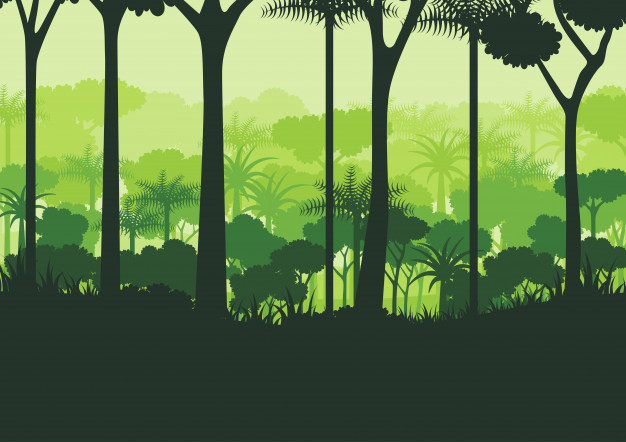 626x442 Green Silhouette Forest Background Vector Premium Download