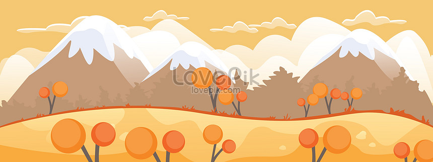 860x322 Cartoon Vector Fall Background Illustration Image Picture Free