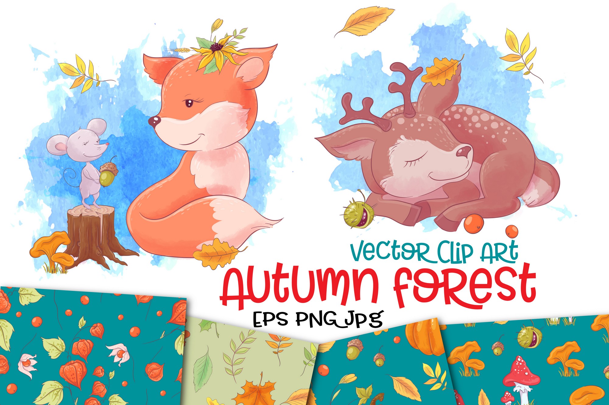 2000x1331 Autumn Forest Vector Clip Art Graphic