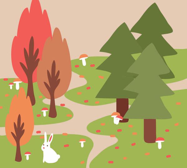 600x539 Cartoon Forest Vector