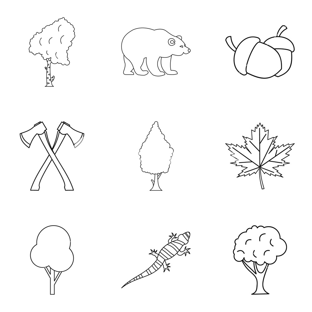 Forest Place Icons Set Outline Set Of Forest Place Vector Icons 1000x1000 Forest Place Icons Set Outline Set Of Forest Place Vector Icons