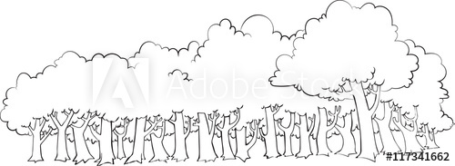 Forest Outline Vector at Vectorified.com | Collection of Forest Outline ...