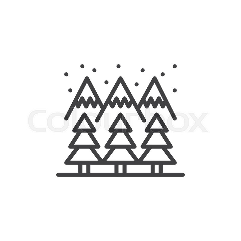 Winter Mountain Forest Outline Icon Stock Vector Colourbox 800x800 Winter Mountain Forest Outline Icon Stock Vector Colourbox