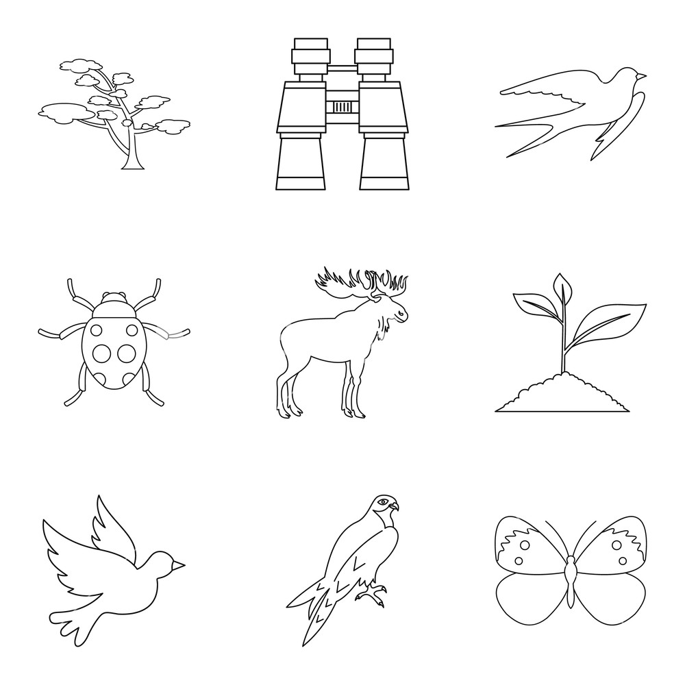 Forest Beast Icons Set Outline Set Of Forest Beast Vector Icons 1000x1000 Forest Beast Icons Set Outline Set Of Forest Beast Vector Icons