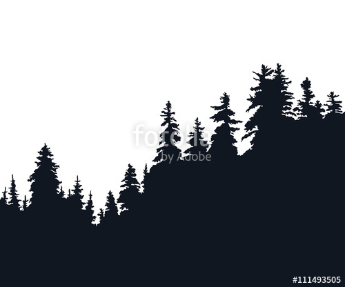 500x416 Forest Silhouette Stock Image And Royalty Free Vector