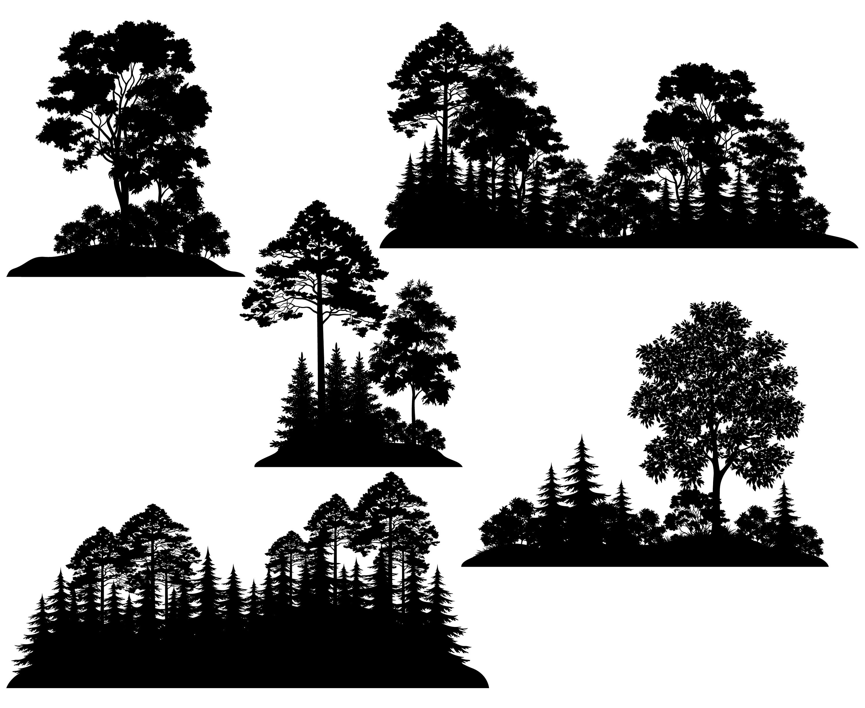 Forest Silhouette Vector at Vectorified.com | Collection of Forest Silhouette Vector free for