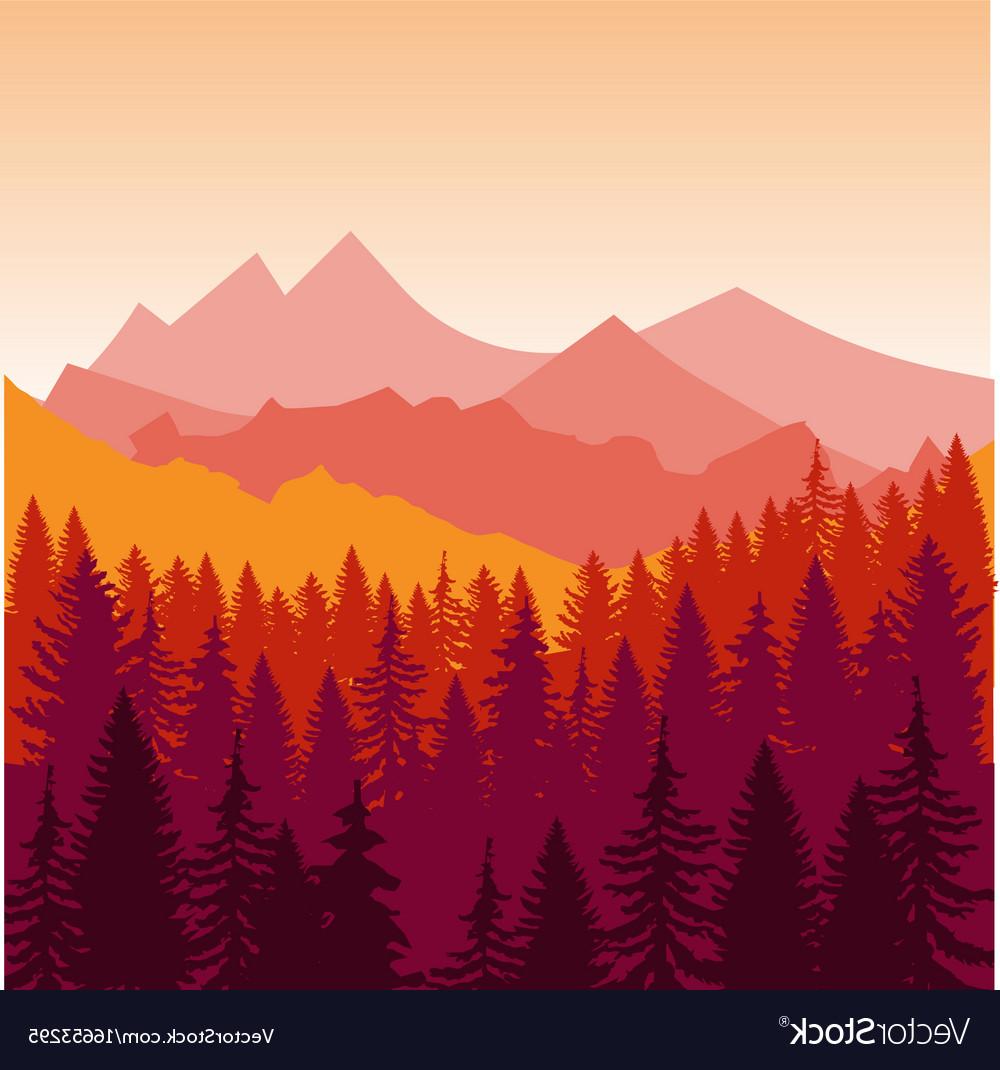 1000x1070 Best Free Panorama Of Mountains And Forest Silhouette Vector Library