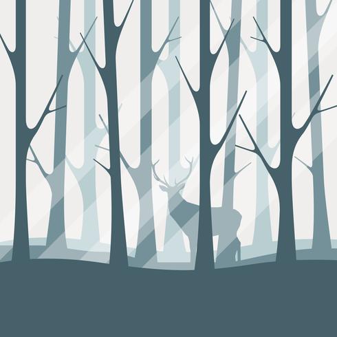 490x490 Deciduous Forest Silhouette Illustration