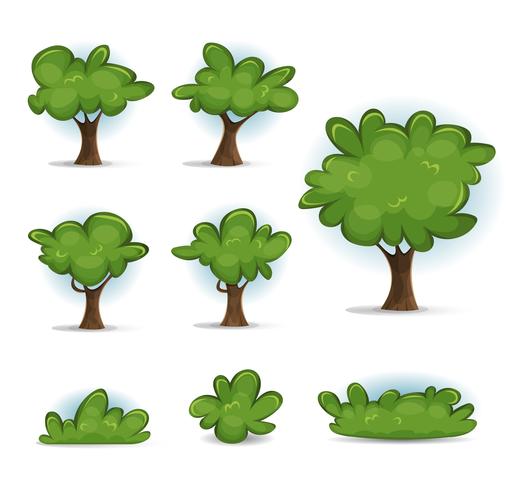 Cartoon Forest Trees, Bush And Hedges 515x490 Cartoon Forest Trees, Bush And Hedges