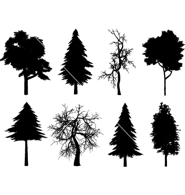 Forest Trees Silhouette Vector at Vectorified.com | Collection of ...