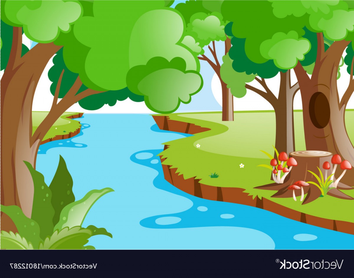 1200x944 Nature Scene With River In The Forest Vector Geekchicpro