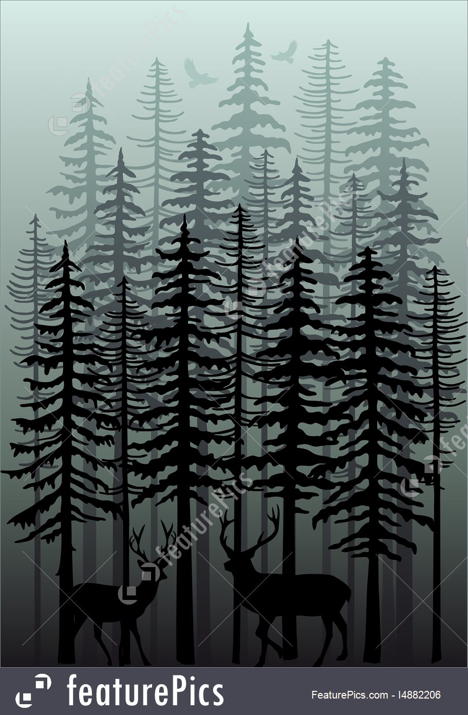 911x1392 Winter Forest, Vector