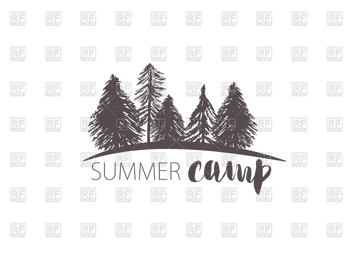 1200x879 Camping Emblem With Forest Vector Image Of Signs, Symbols, Maps
