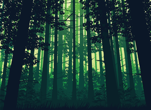 500x365 Dense Forest Landscape Vector Material Free Download