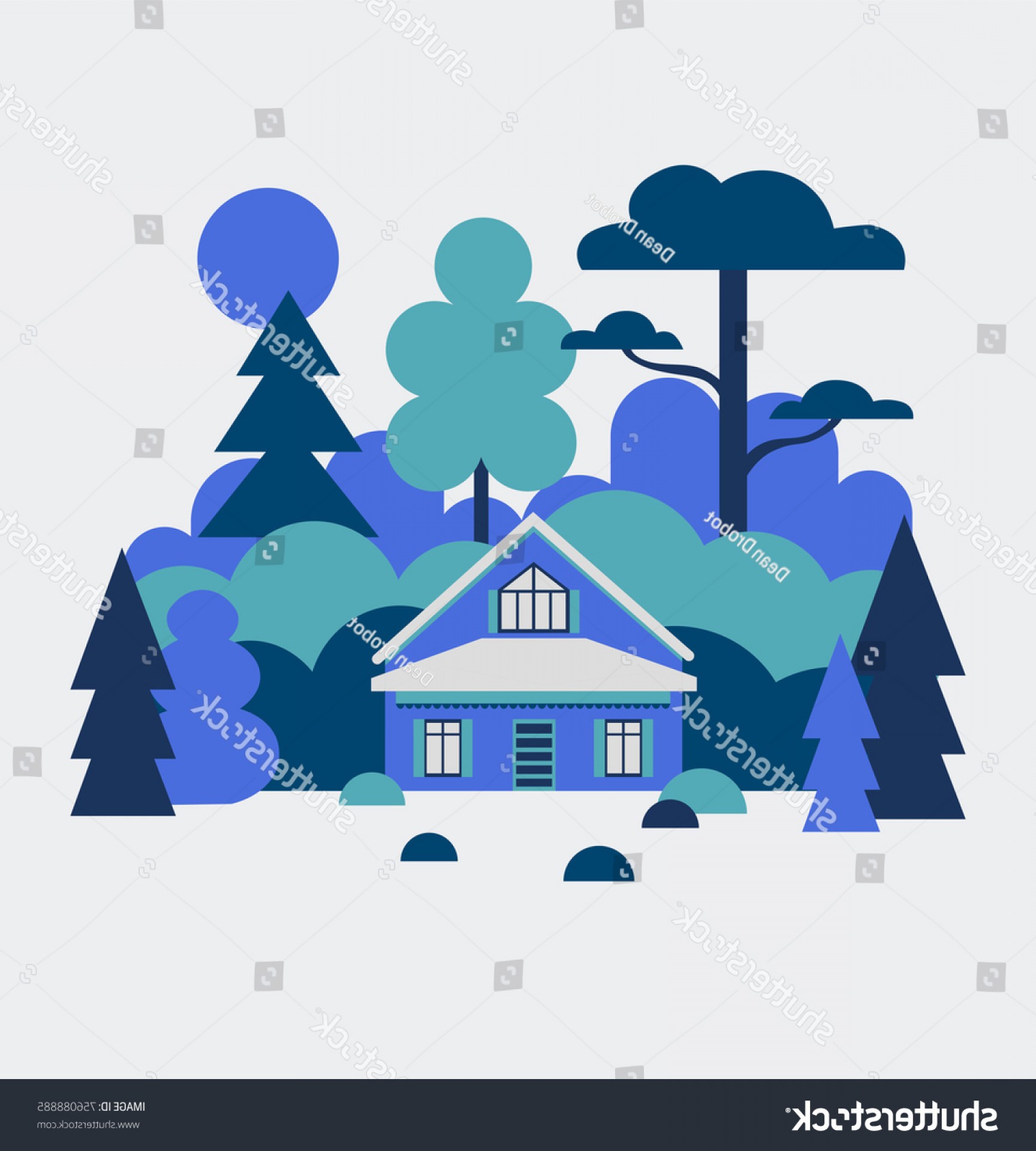 1728x1920 House In The Forest Vector Art Lamaison