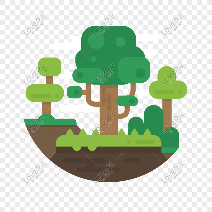 860x860 Flat Green Forest Vector Material Png Image Picture Free Download