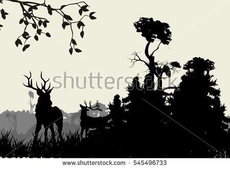 450x331 Silhouette Forest Vector