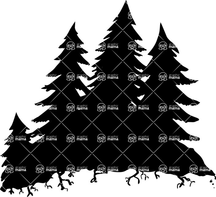 703x640 Evergreen Forest Vector Silhouette Graphicmama
