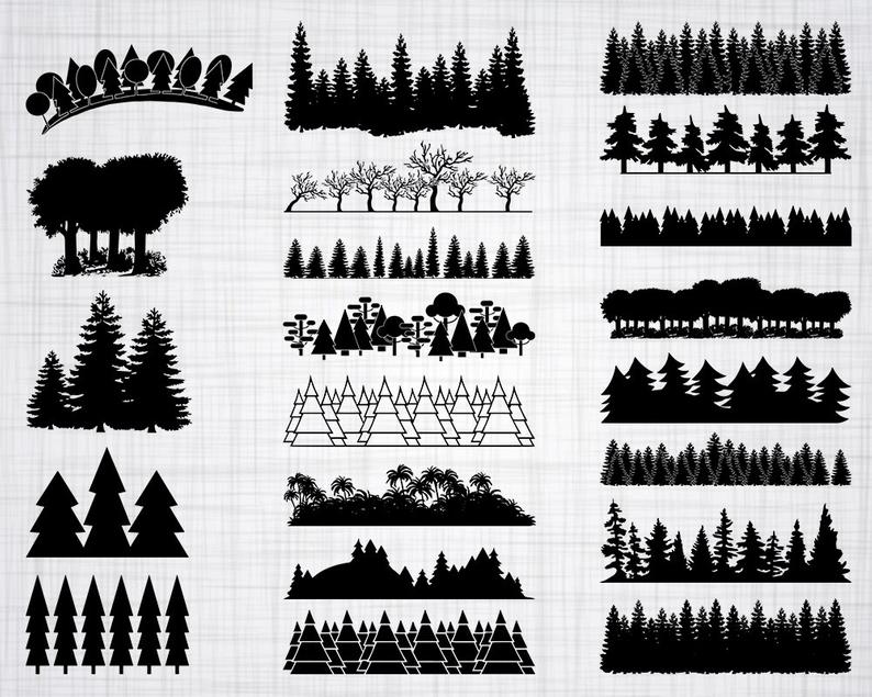 794x635 Forest Bundle Forest Tree Forest Clipart Cut Etsy