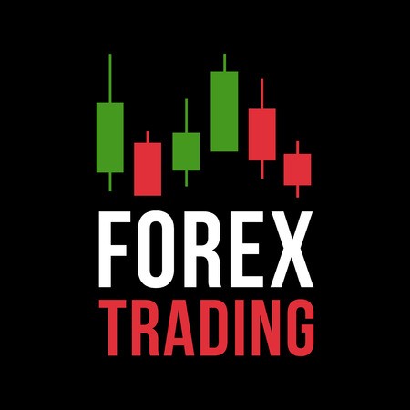 450x450 Vector Logo With Candlestick Trading Chart Analyzing In Forex
