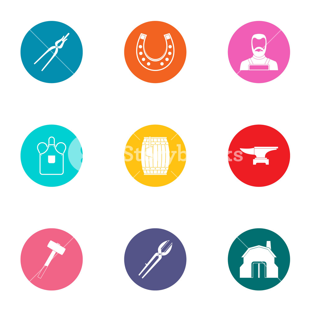 1000x1000 Forge Icons Set Flat Set Of Forge Vector Icons For Web Isolated