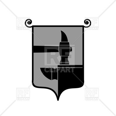 400x400 Forge Hammer And Anvil Emblem Vector Image Of Icons And Emblems