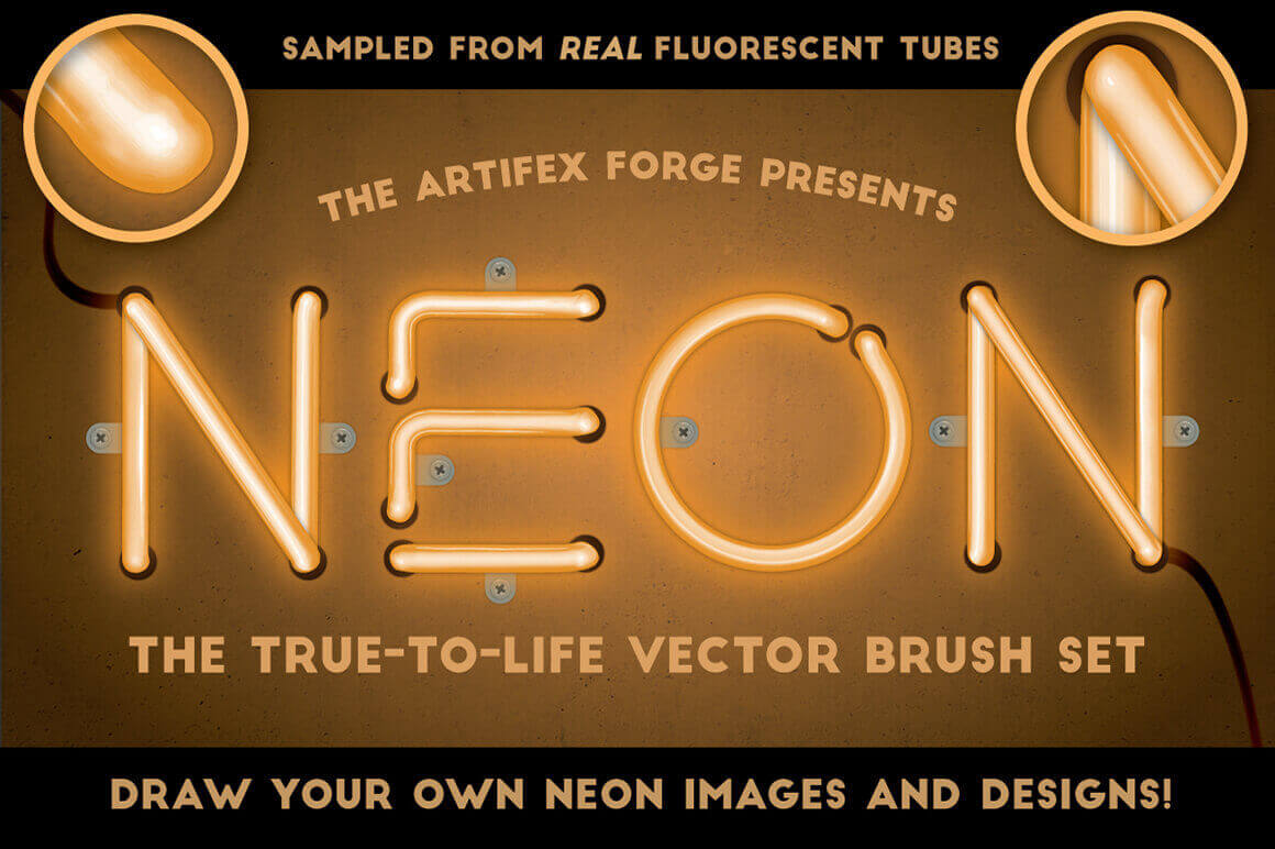 1160x772 Last Chance Realistic Neon Vector Illustrator Brushes